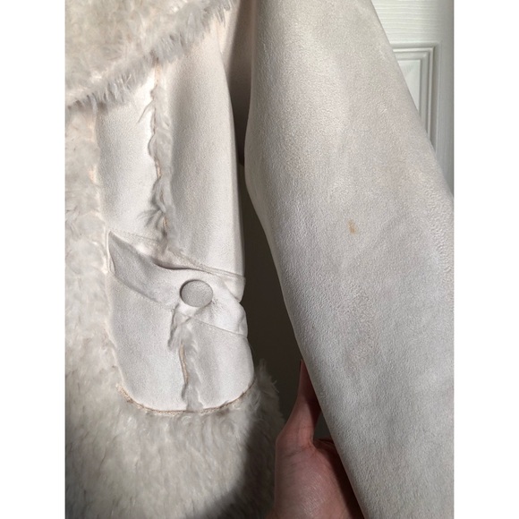 Bebe Shearling/Suede Back Lace Up Coat - Picture 5 of 8